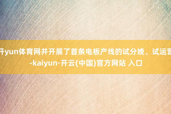 开yun体育网并开展了首条电板产线的试分娩、试运营-kaiyun·开云(中国)官方网站 入口